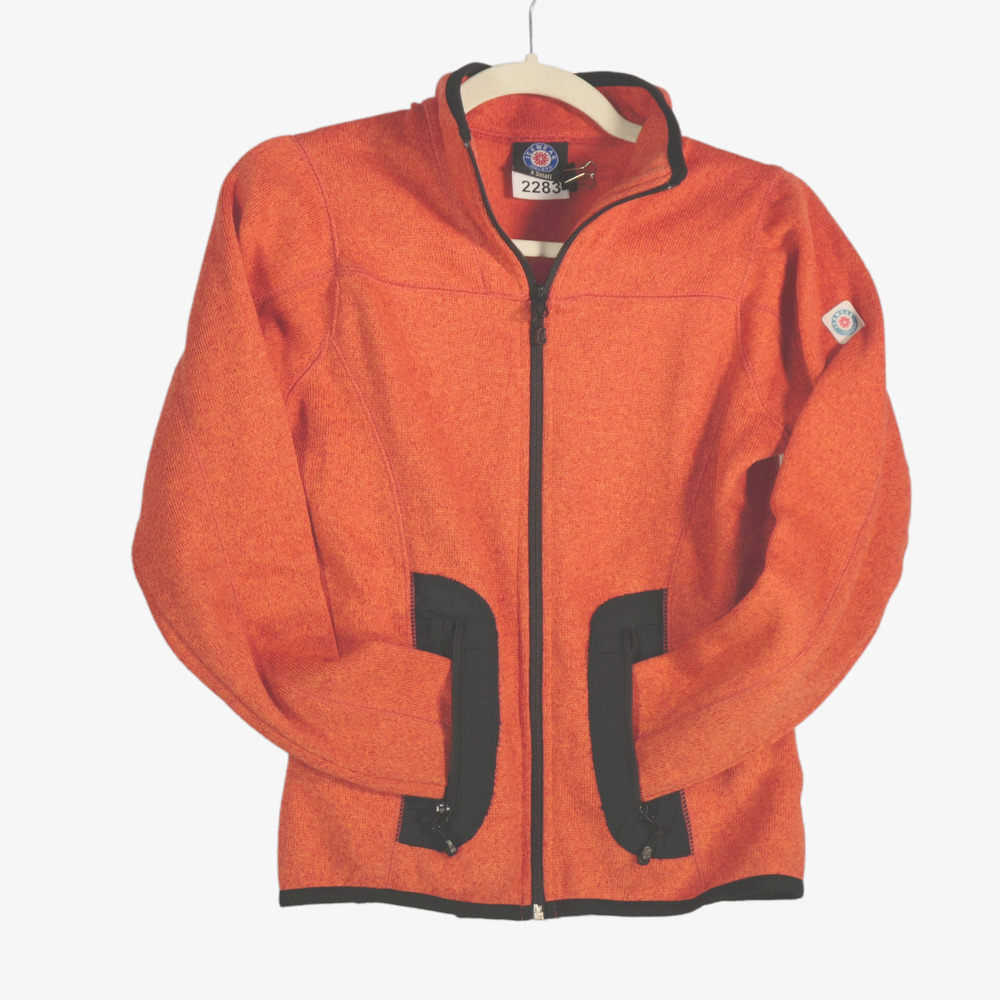 Icewear Orange Fleece Lined Sweatshirt Womens Size XS Full Zip Zippered Pockets
